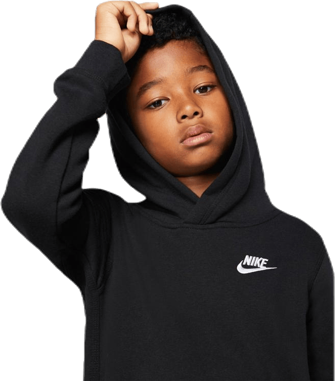 Sportswear Club Big Kids' Pullover Hoodie BLACK/WHITE - Bild 3