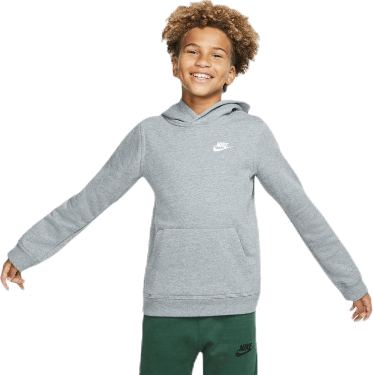 Sportswear Club Big Kids’ Pullover Hoodie CARBON HEATHER/WHITE