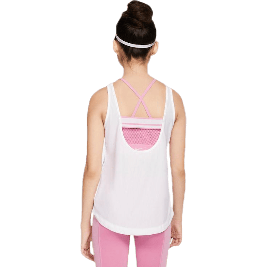 Extra Long Tank Jr Pink/White
