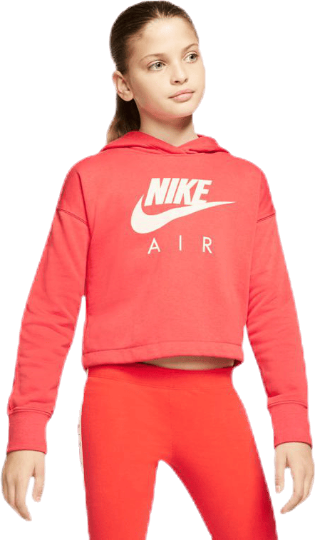 Air Crop Hoodie Jr White/Red
