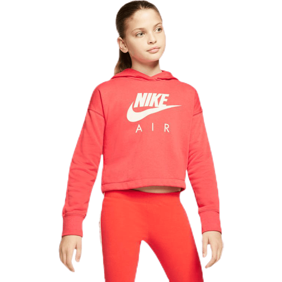 Air Crop Hoodie Jr White/Red