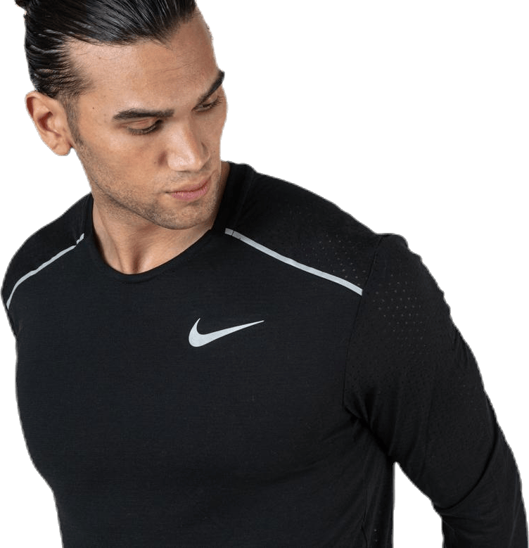 Rise 365 LS Black/Silver, Male, Apparels, Shirts, Running, Black, M