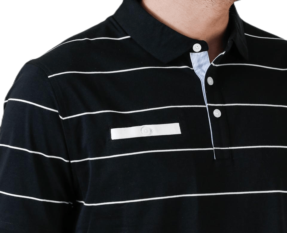 Player Striped Polo White/Black - Bild 4