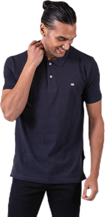 Elton Polo Blue, Male, Tøj, T-shirt, Blå, S