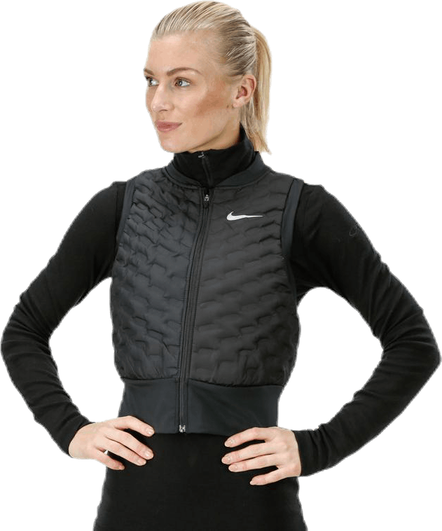 Aeroloft Crop Vest Black, Female, Apparels, jackets, Running, Black, L