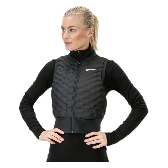 Aeroloft Crop Vest Black, Female, Apparels, jackets, Running, Black, L