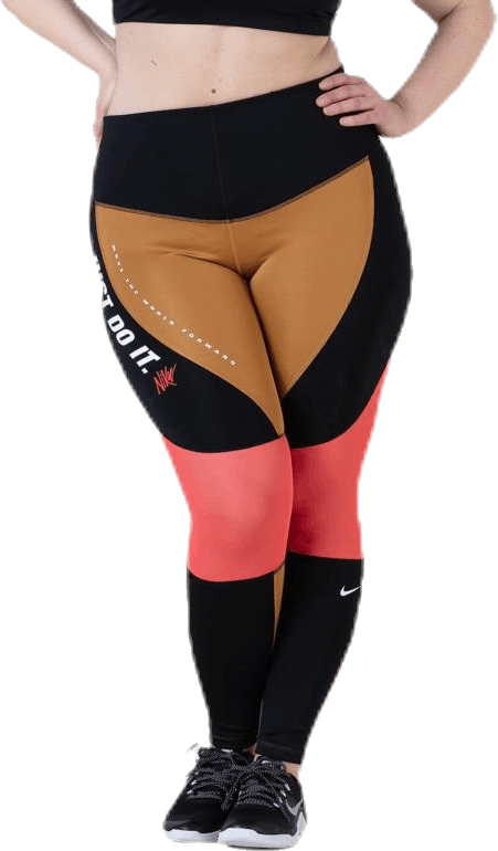 Icon Clash Tight Gr Plus Black/Beige, Female, Kläder, Tights, Träning, Svart, XXXL