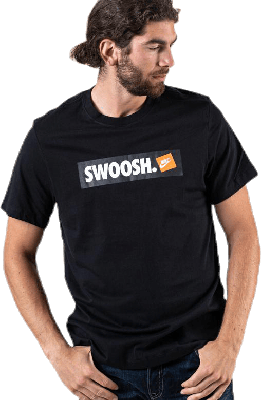 NSW Tee Swoosh White/Black, Male, Aparelhos, Camisa, Preto, S