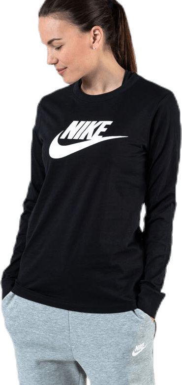 Nsw Ls Sweater White/Black, Female, Apparels, Shirts, Black, L