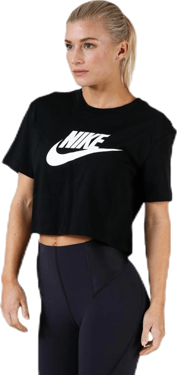 Essential Icon Crop Futura Tee White/Black, Female, Klær, Tops, Svart, L