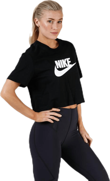 Essential Icon Crop Futura Tee White/Black