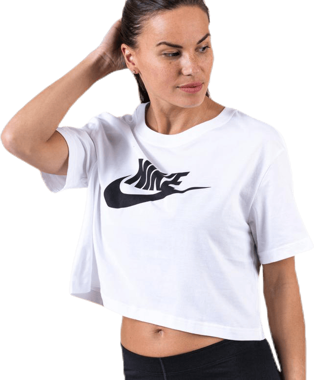 Essential Icon Crop Futura Tee White/Black - Bild 6