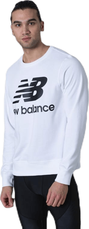 Essentials Stacked Logo Crew White/Black