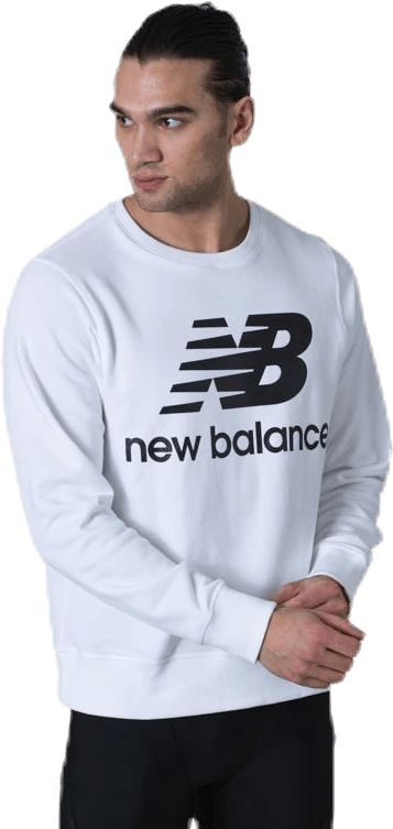 Essentials Stacked Logo Crew White/Black - Bild 2