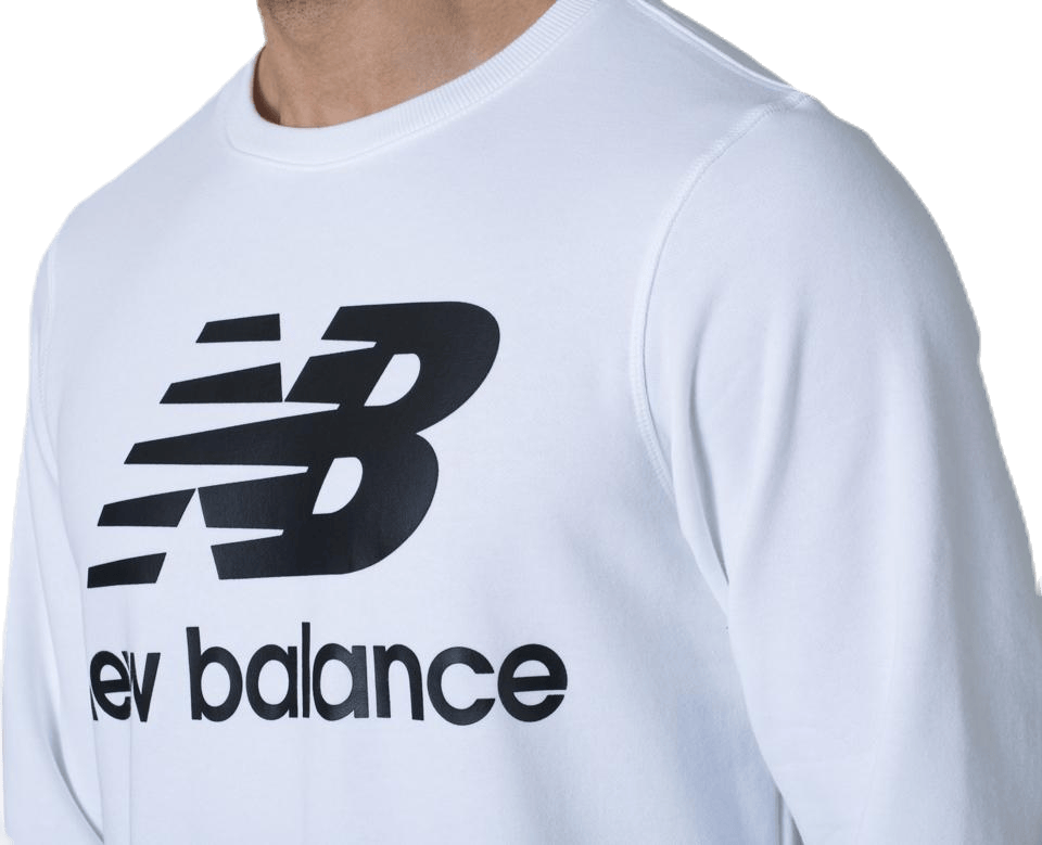 Essentials Stacked Logo Crew White/Black - Bild 5