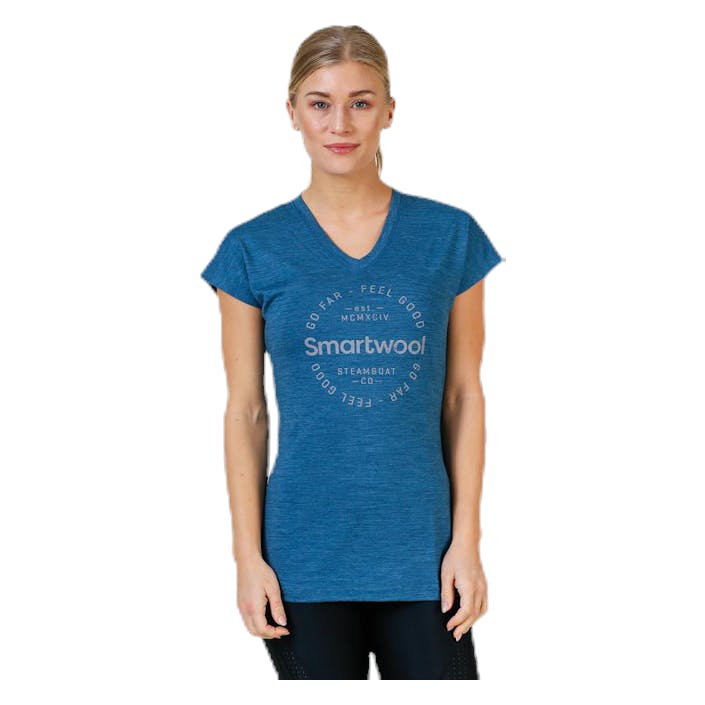 Go Far Feel Good Tee Blue, Female, Apparels, T-shirt, Blue, L