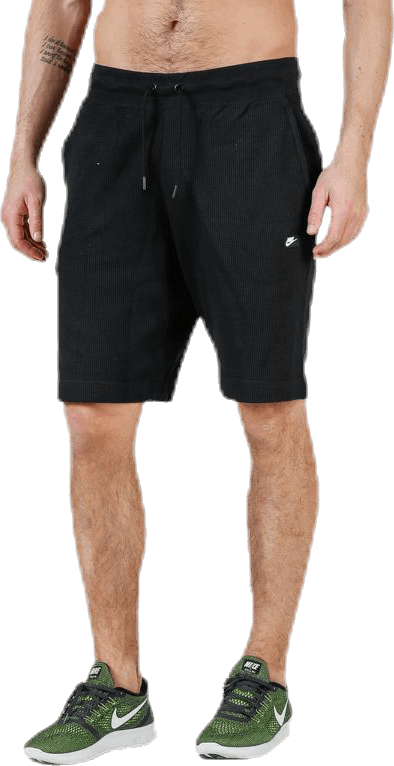 Waffle Shorts Black, Male, Apparels, Shorts, Black, L