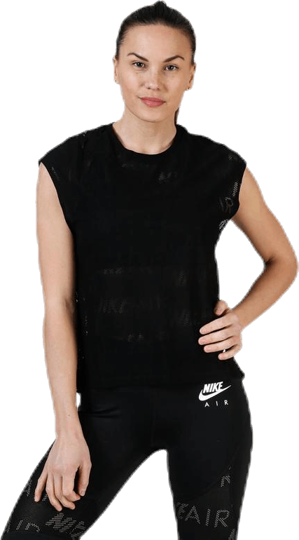 Air Top SS White/Black, Female, Tøj, T-shirt, Løb, Sort, S