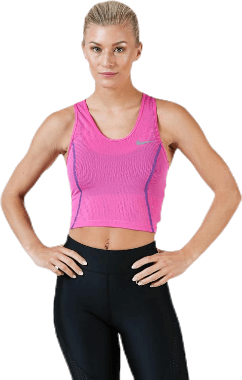 Miler Tank Crop Pink, Female, Apparels, Tops, Running, Pink, S