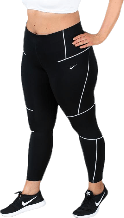 Surf to Sport Sig Sag Tight Plus White/Black, Female, Apparels, Leggings, Workout, Black, XL