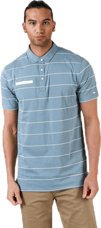 Player Striped Polo Grey, Male, Apparels, T-shirt, Golf, Grey, L