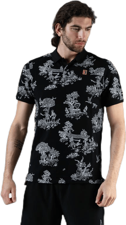 Heritage Polo Toile White/Black, Male, Apparels, T-shirt, Tennis, Multi color, S