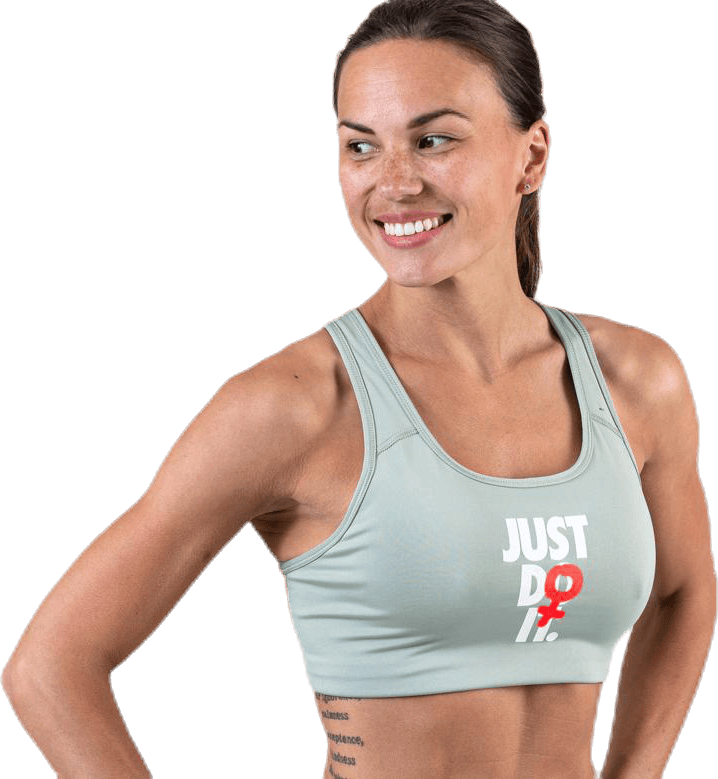 Rebel Swoosh JDI Bra White/Grey, Female, Klær, Sports-BH, Løping, Grå, XS