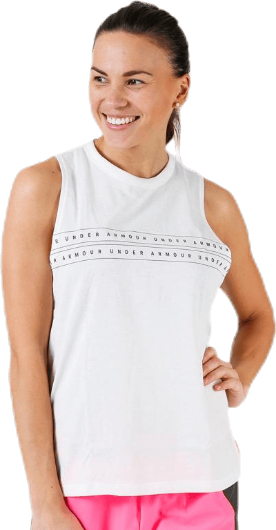 Graphic WM Muscle Tank White, Female, Apparels, Tops, Workout, White, M