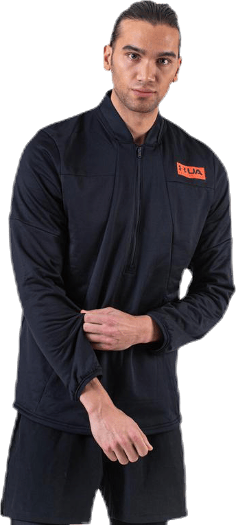 Gametime Fleece 1/2 Zip Black, Male, Apparels, Shirts, Workout, Black, L