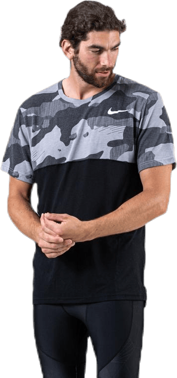 Dry Camo SS Top Black/Grey, Male, Kleding, T-shirt, Training, Multi kleur, M