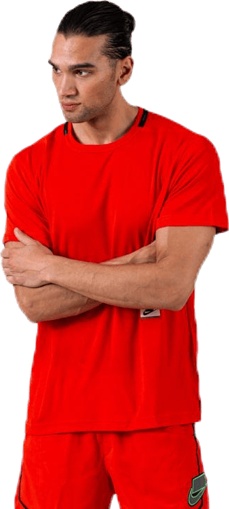 Dry Top SS NSP Green/Red, Male, Apparels, T-shirt, Workout, Red, S