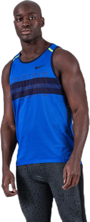 Wil Run Tank Mesh Blue, Male, Apparels, Tops, Running, Multi color, XL