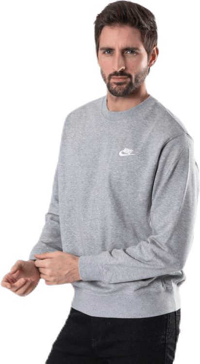 Sportswear Club Men’s French Terry Crew DK GREY HEATHER/WHITE