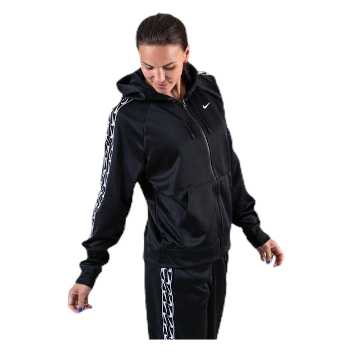 Nsw Logo Zip Hoodie White/Black, Female, Odzież, Koszule, Czarny, M