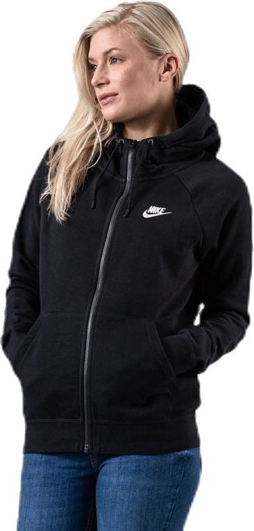 Nsw Essential Zip Hoodie White/Black, Female, Apparels, Shirts, Black, XS