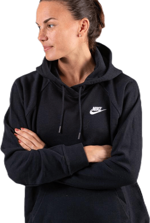 Essential Hoodie White/Black, Female, Apparels, Shirts, Black, XS