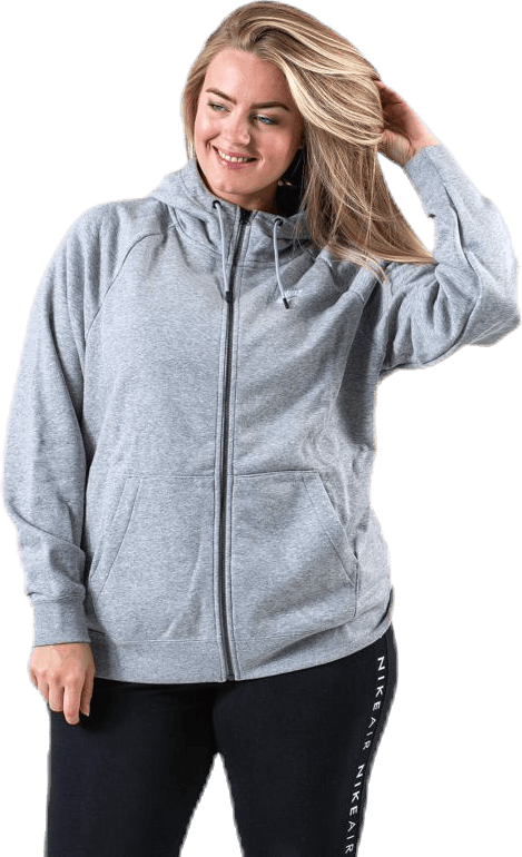 Essential Zip Hoodie Plus Grey