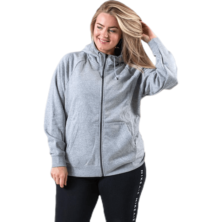 Essential Zip Hoodie Plus Grey