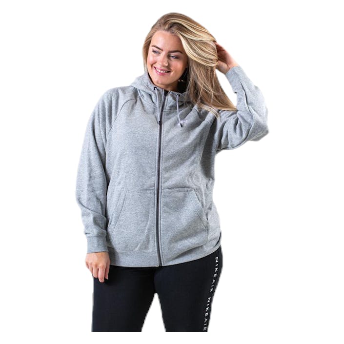 Essential Zip Hoodie Plus Grey, Female, Apparels, Shirts, Grey, XXXL