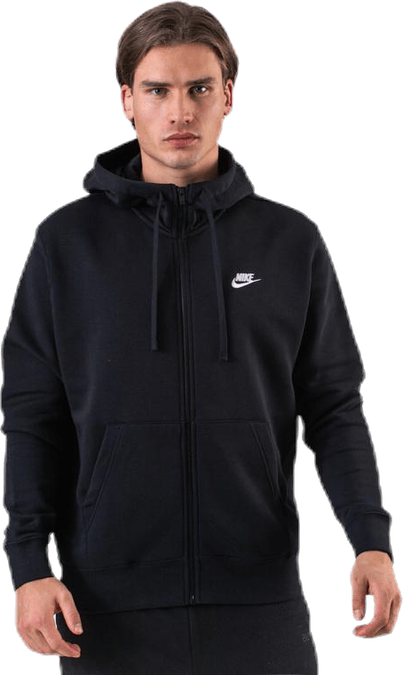 Sportswear Club Fleece Men’s Full-Zip Hoodie BLACK/BLACK/WHITE
