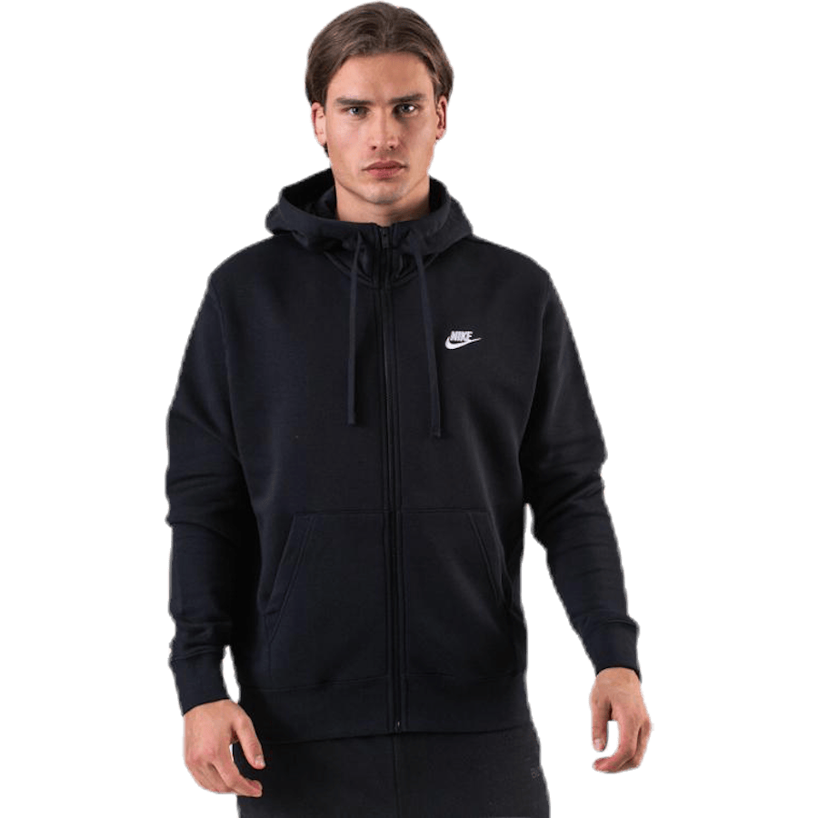 Sportswear Club Fleece Men’s Full-Zip Hoodie BLACK/BLACK/WHITE