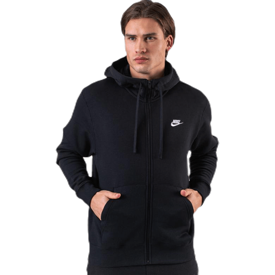 Sportswear Club Fleece Men's Full-Zip Hoodie BLACK/BLACK/WHITE - Bild 2