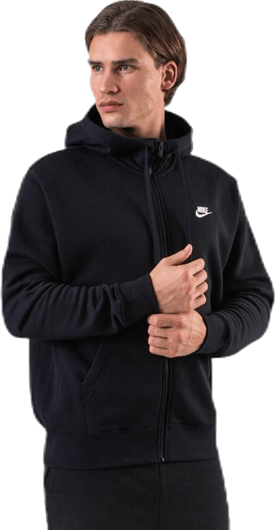 Sportswear Club Fleece Men's Full-Zip Hoodie BLACK/BLACK/WHITE - Bild 6