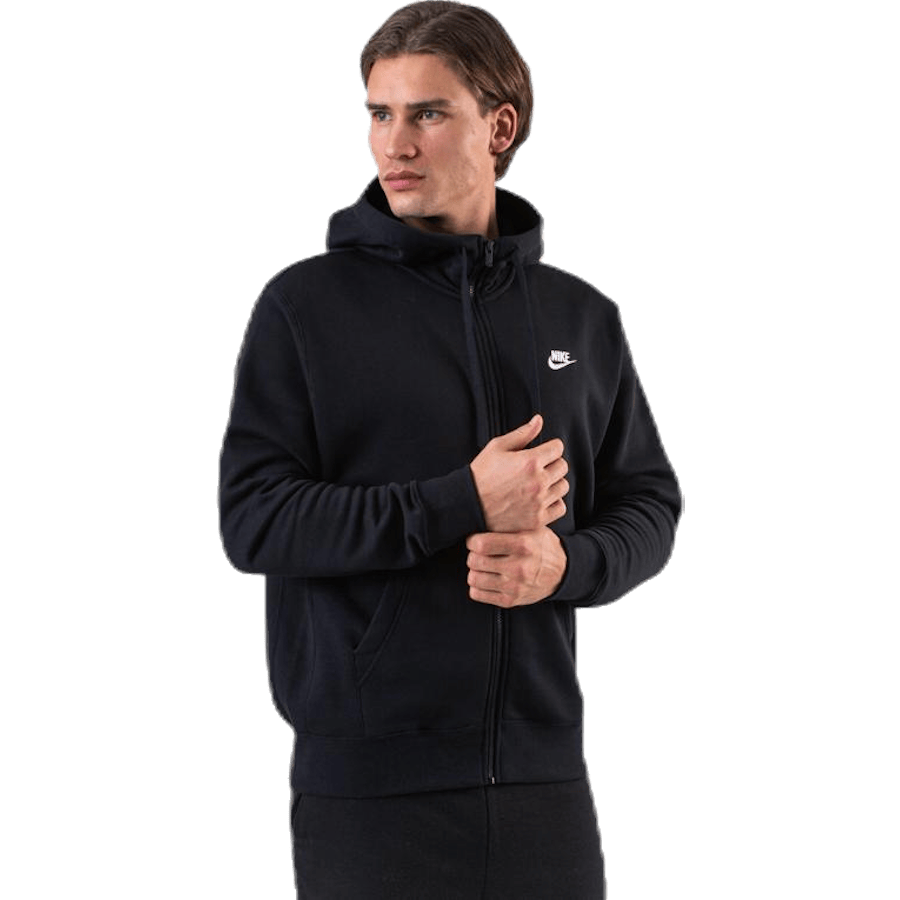 Sportswear Club Fleece Men's Full-Zip Hoodie BLACK/BLACK/WHITE - Bild 6