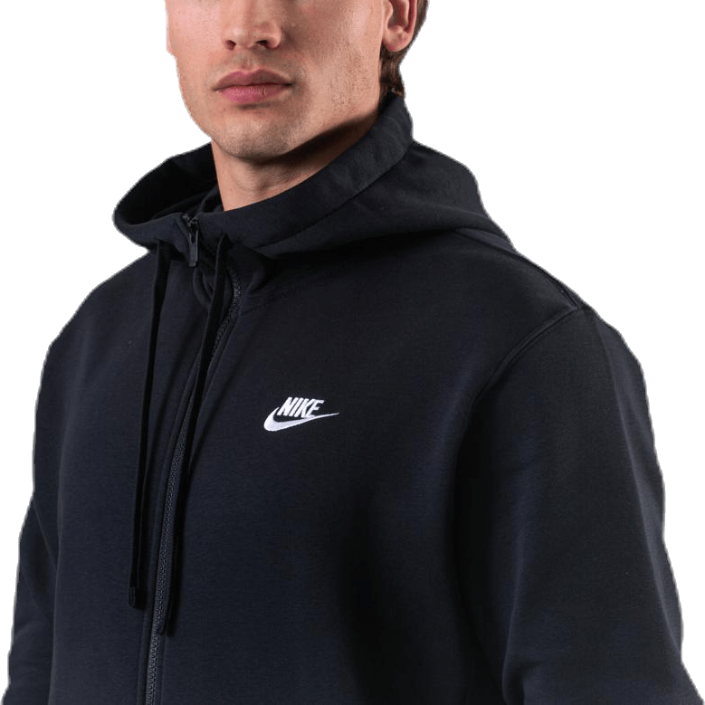 Sportswear Club Fleece Men's Full-Zip Hoodie BLACK/BLACK/WHITE - Bild 7