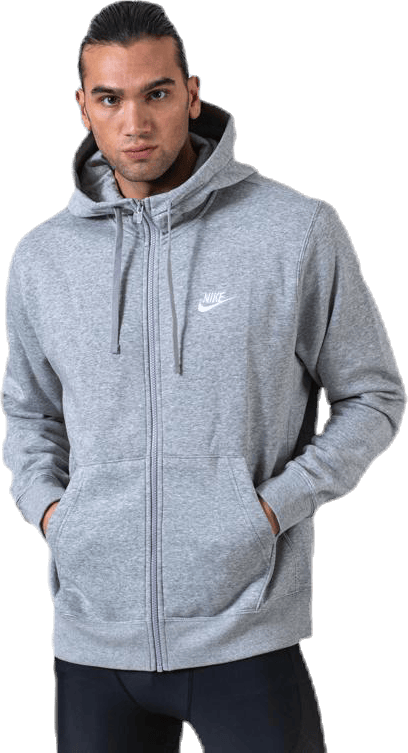 Sportswear Club Fleece Men’s Full-Zip Hoodie DK GREY HEATHER/MATTE SILVER/WHITE