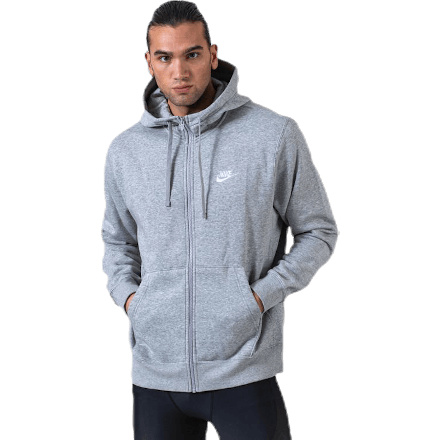 Sportswear Club Fleece Men’s Full-Zip Hoodie DK GREY HEATHER/MATTE SILVER/WHITE