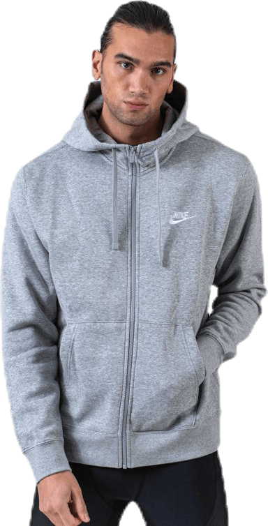 Sportswear Club Fleece Men's Full-Zip Hoodie DK GREY HEATHER/MATTE SILVER/WHITE - Bild 4