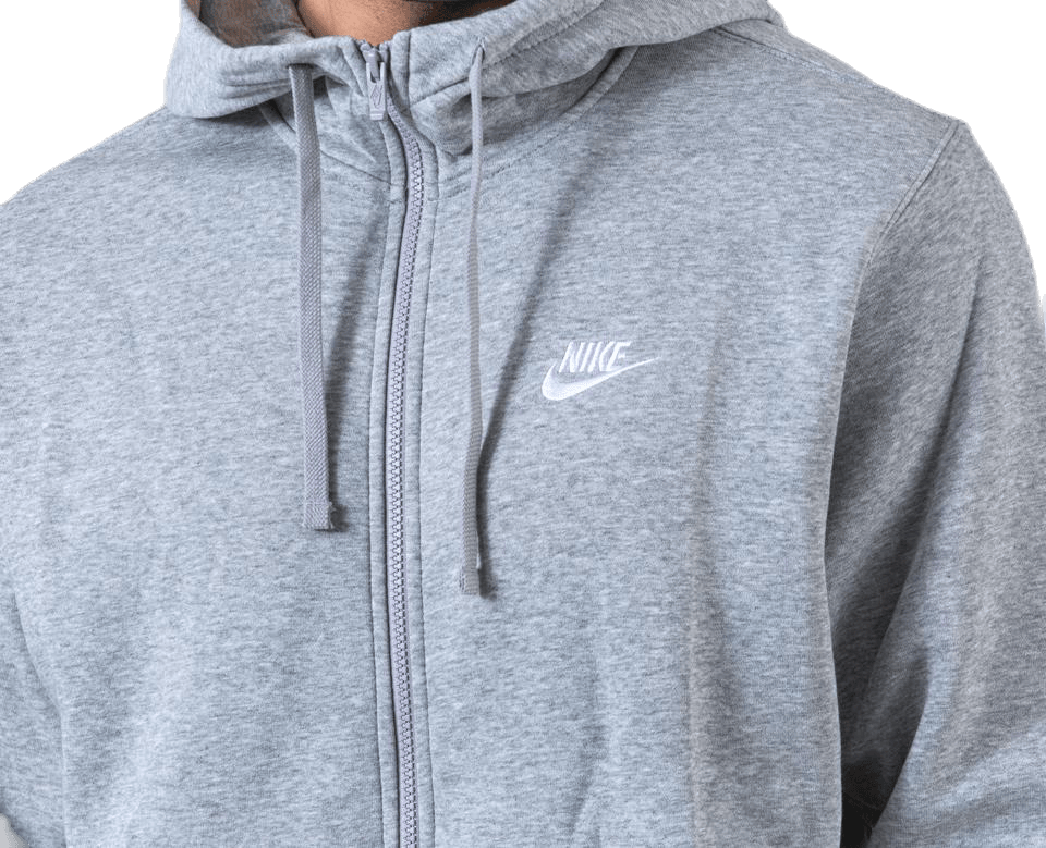 Sportswear Club Fleece Men's Full-Zip Hoodie DK GREY HEATHER/MATTE SILVER/WHITE - Bild 5