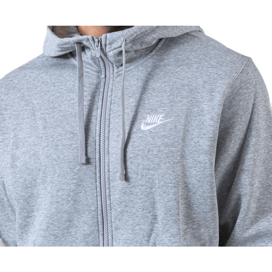 Sportswear Club Fleece Men's Full-Zip Hoodie DK GREY HEATHER/MATTE SILVER/WHITE - Bild 5